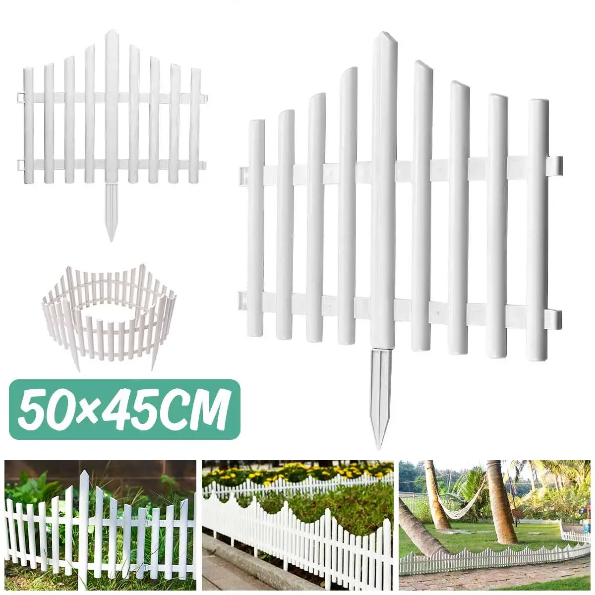 

12Pcs Plastic Fence Courtyard Indoor Garden Fence Kindergarten Flower Garden Vegetable Small Fence DIY Christmas Decoration