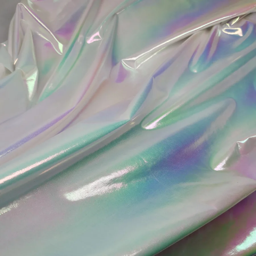 

Spandex Laser Fabric 4 Way Stretchy Holographic Bronzing Ombre Shiny Swimsuit Stage Garment Fabric Magic Color