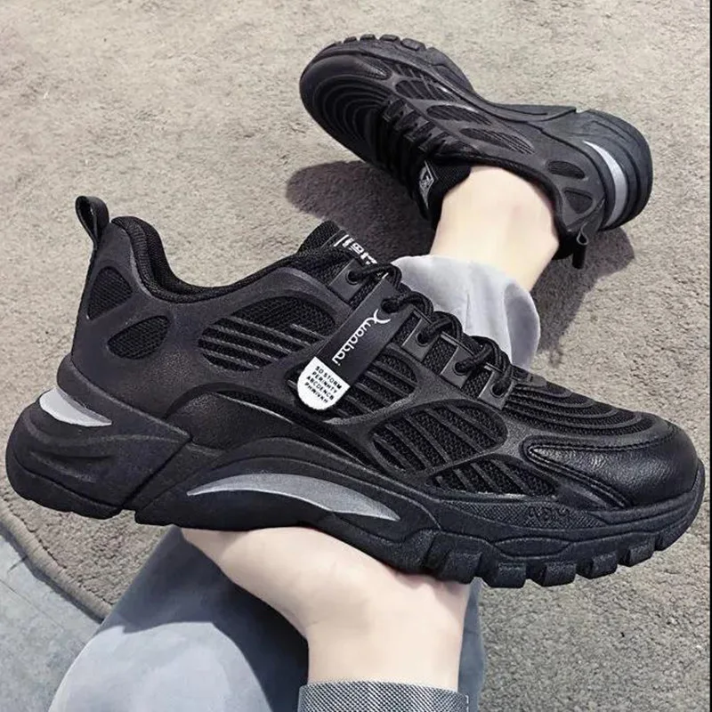 

Men Casual Sneakers 2023 Spring New Trend Breathable Mesh Men Clunky Sneaker Fashion Increased Lace Up Men Running Sports Shoes