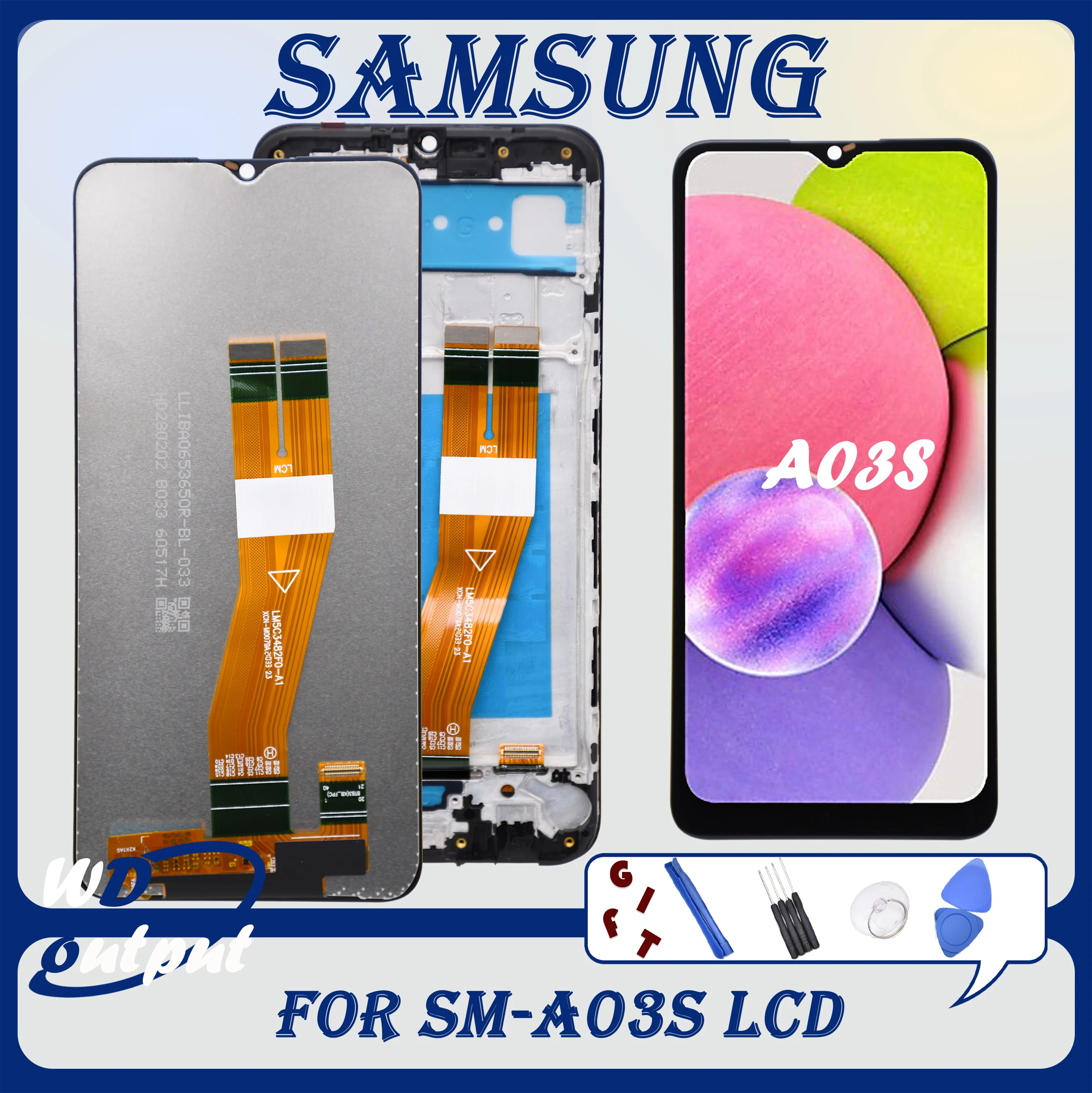 

100% Tested For Samsung Galaxy A03s LCD display touch screen digitizer Replace it with for SM-A037 A037F A037F/DS with frame