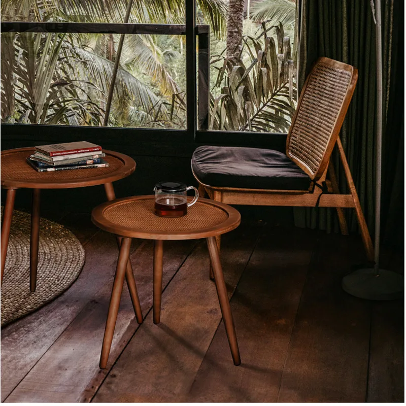 

Домашняя мебель, кофейный столик для дома и балкона, книги, ретро стол для завтрака из массива дерева из ротанга, настольные столы для комнат, устойчивый подшипник