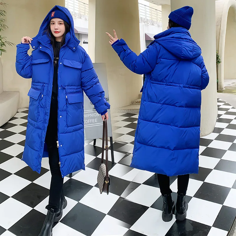 

Pregnant Women's Winter Mid-length Hooded Parkas Korean Style Loose Padded Keep Warm Down Jacket Maternity Colorful Casual Coats
