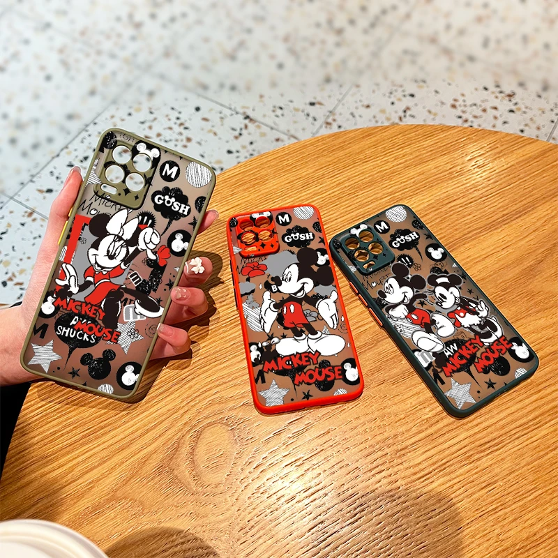 

Cool Minnie Mickey For OPPO Reno7 6 Z 5 Find X2 Pro Plus A94 A74 A72 A53 A54 A93 A9 2020 Frosted Translucent Phone Case