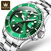 olevs mens classic mechanical watch waterproof business stainless steel strap watch automatic mechanical watch luxury