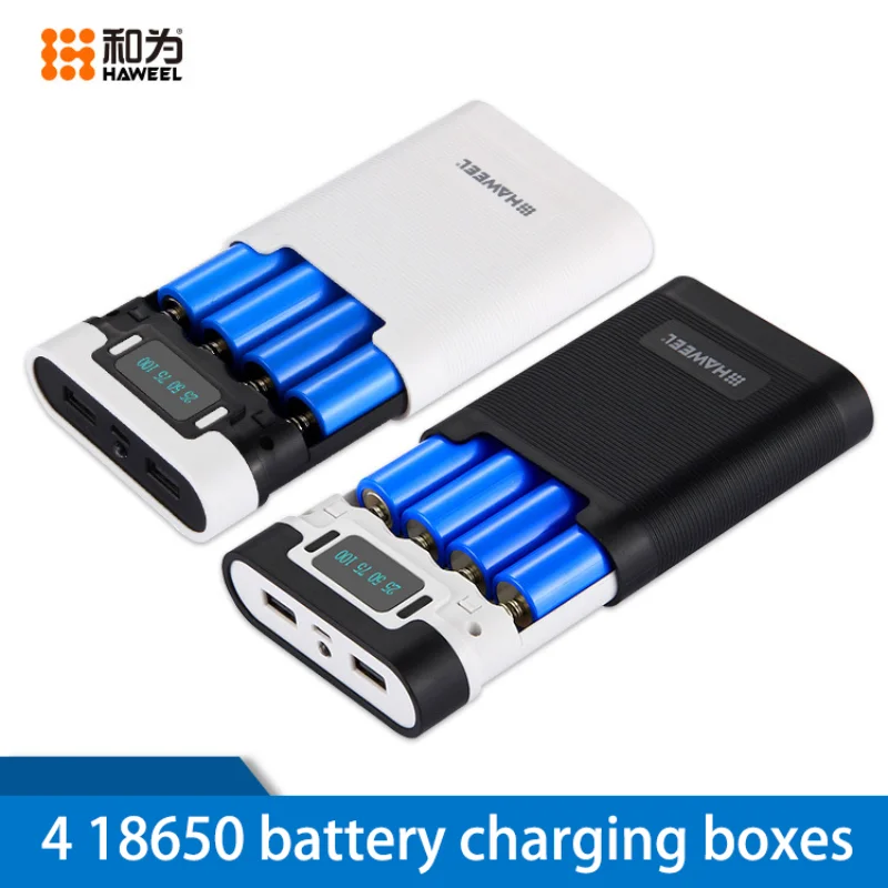 

Portable Outdoor 4 18650 Battery Charging Boxes, Power Bank DIY Mobile Power Supply, Dual USB Output Ports