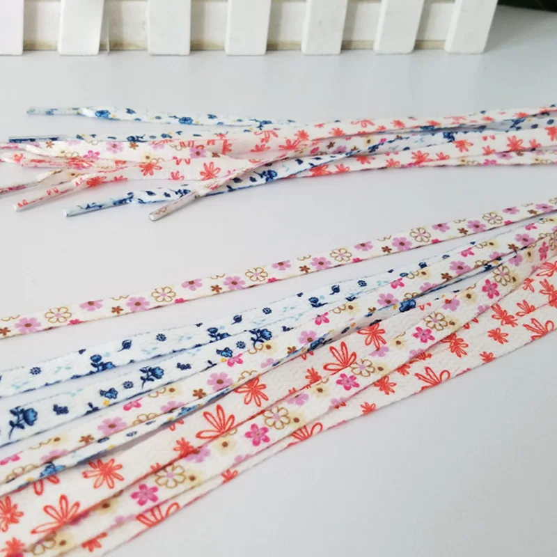 Original Multi-style Cherry Tie Dye Printin Blossom Pink Shoelace Female Flower Sneaker Woman Lace Of Lace White Female Shoelace