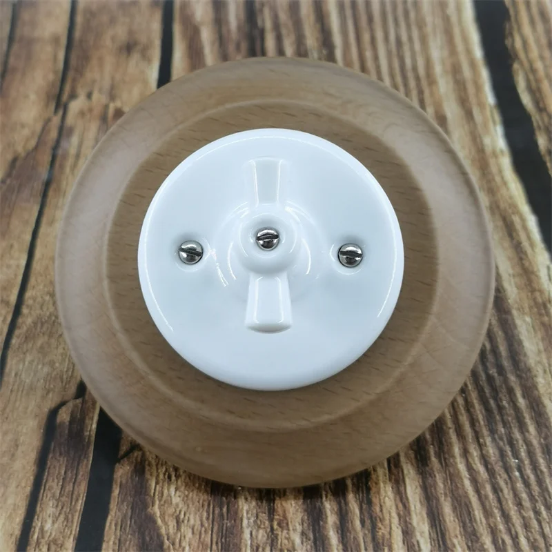 

Flush-Mounted Porcelain Retro Vintage Wall Switch For Home Decoration