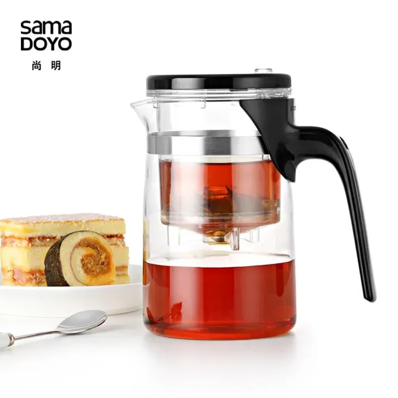 Фото Samadoyo E-01 Высококачественный чайник и кружка Gongfu, 500 мл, стеклянная чашка для чая SAMA Art для Dian Hong Black Da Pao №1