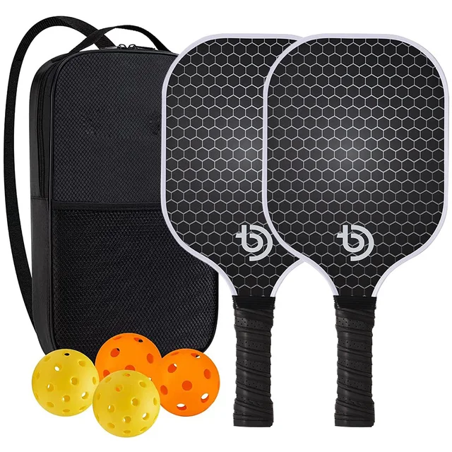 2Pcs Pickleball Paddles Carbon Fiber Surface USAPA Approved Seat Pickleball Paddle Racket Honeycomb Core Gift Kit Indoor Outdoor 1