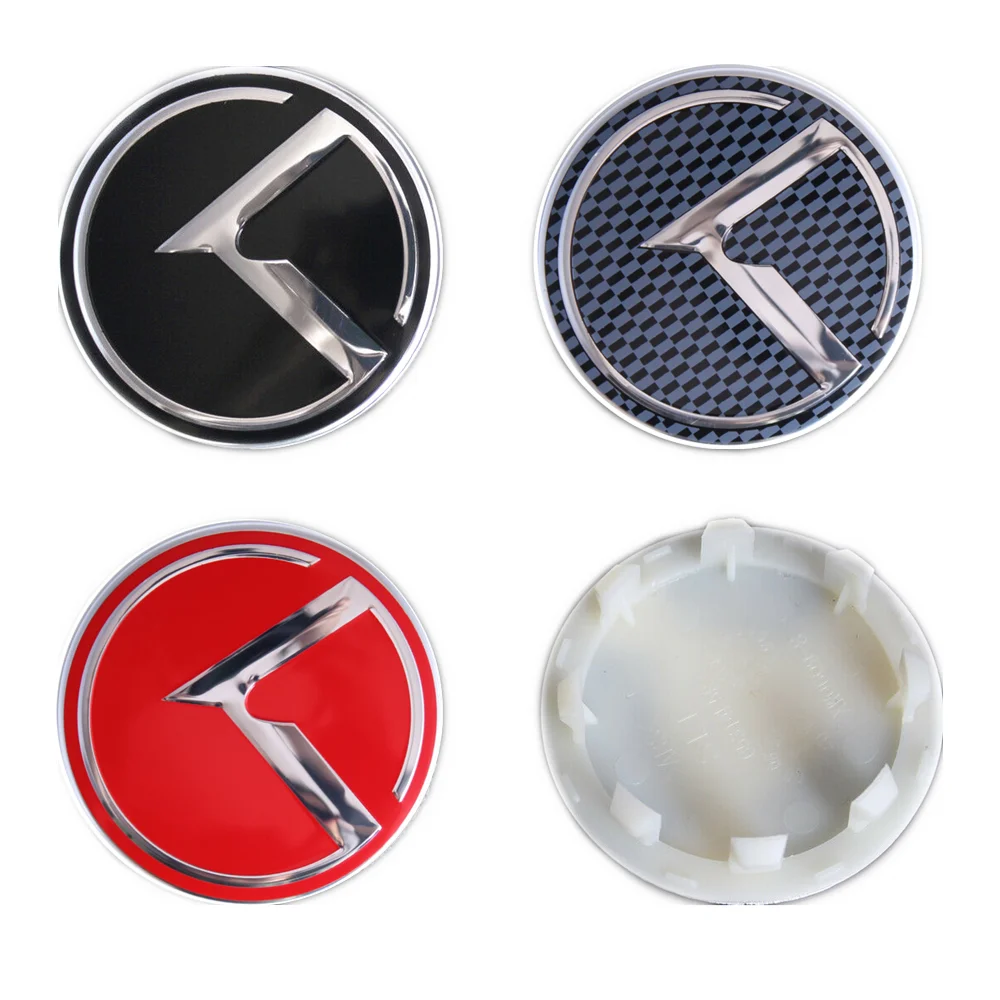

4Pcs 60mm Chrome Black Red Carbon Fiber KIA Car Emblem Badge Hub Wheel Rim Center Cap for Optima Rio K5
