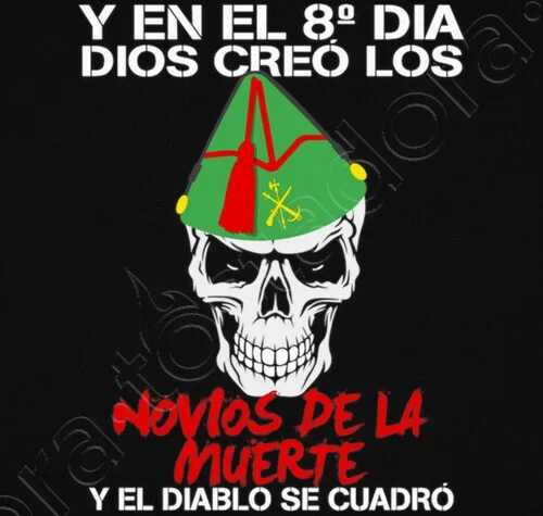 NOVIOS DE LA MUERTE Tercio De Extranjeros Футболка испанского легиона из 100% хлопка с круглым вырезом и коротким рукавом Повседневная мужская футболка Размер S-3XL (art.: 3920cb258f4e9) - 3920cb258f4e9