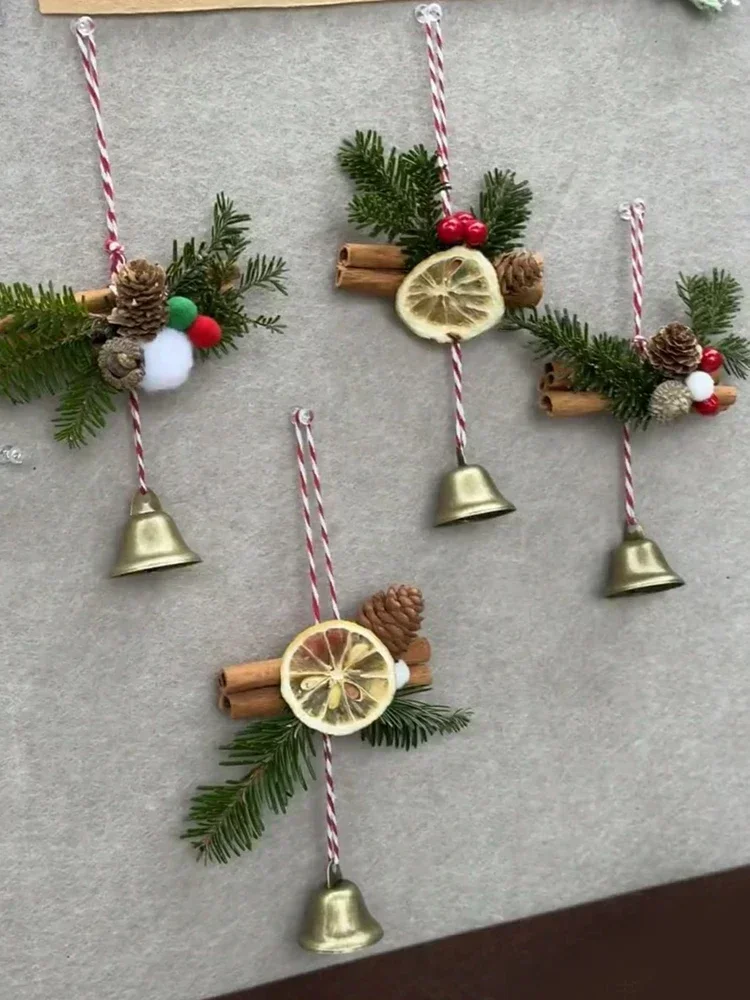 AhunderJiaz 3 шт./компл. Рождественский колокольчик набор веревок с подарочной сумкой