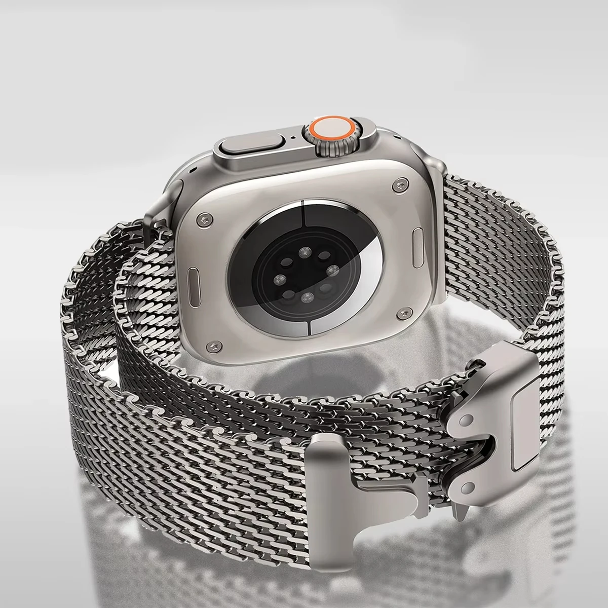 Фото Миланский ремешок для Apple Watch Ultra 3, 2 варианта, 49 мм, 46 мм, 45 мм, 44 мм, 40, 41, 42 мм, парашютный браслет для iWatch Series 11, 10, SE3, 9, 8, 7, 6 №5