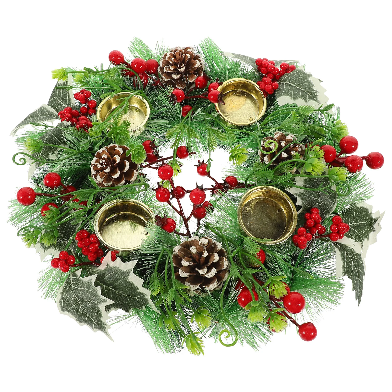 

Rings For Pillars Christmas Decor Flower Garland White Pine Decorative Plastic Party Wreath