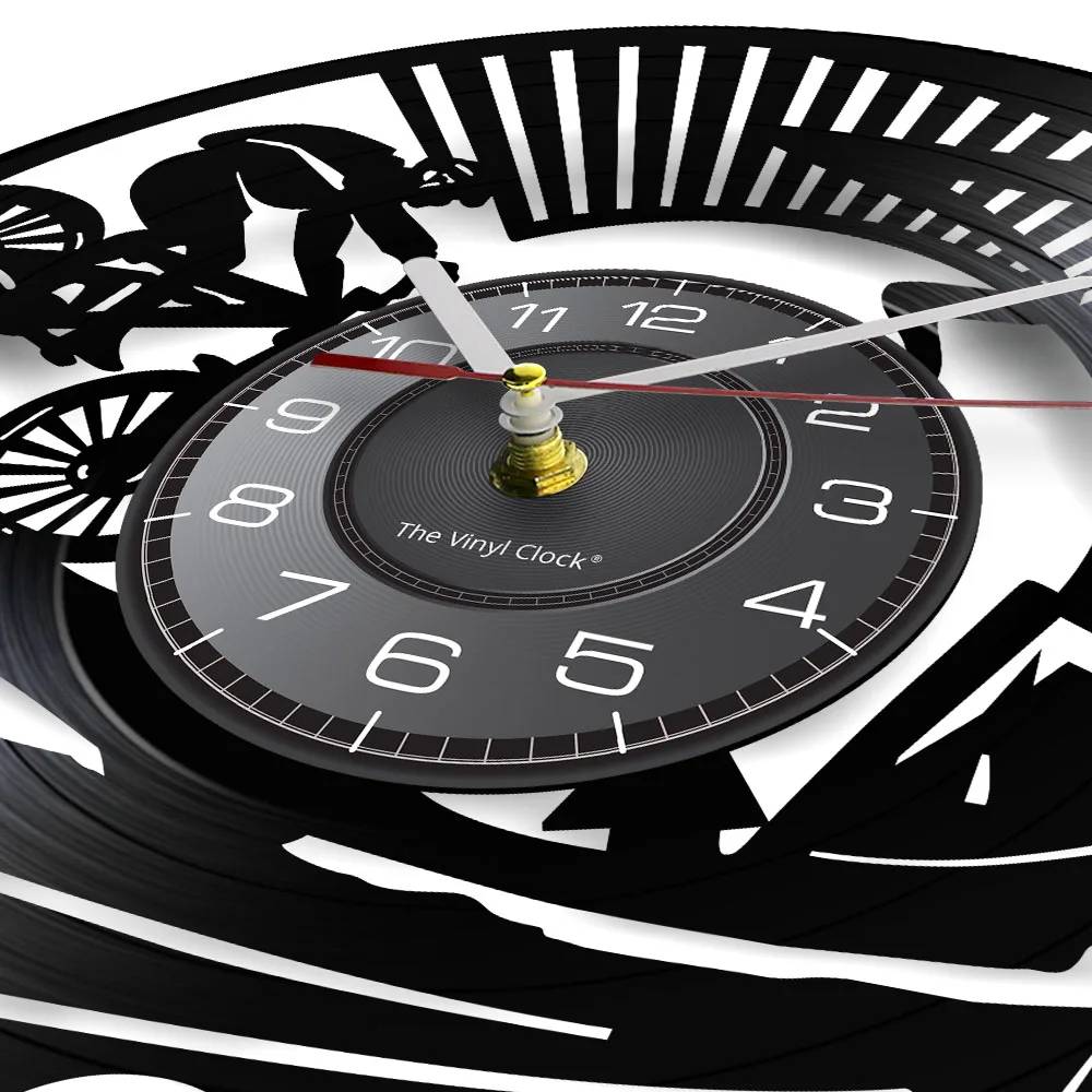 Настенные часы для горных байкеров винтажные виниловые настенные езды на горном