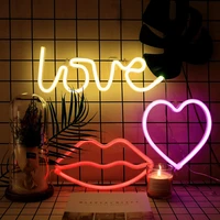 led neon heart love lips shaped neon night light sign for home bedroom party bar wedding decoration christmas gift neon lamp