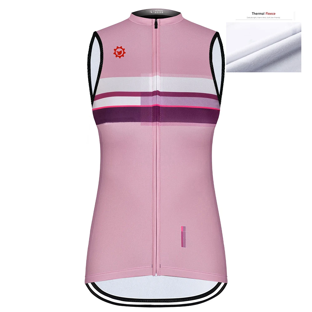 

Pro Team Winter Warm Cycling Jersey Vest Road Bike Women Sleeveless Thermal Fleece Bicycle Clothing Bicicleta Sportswear Shirts