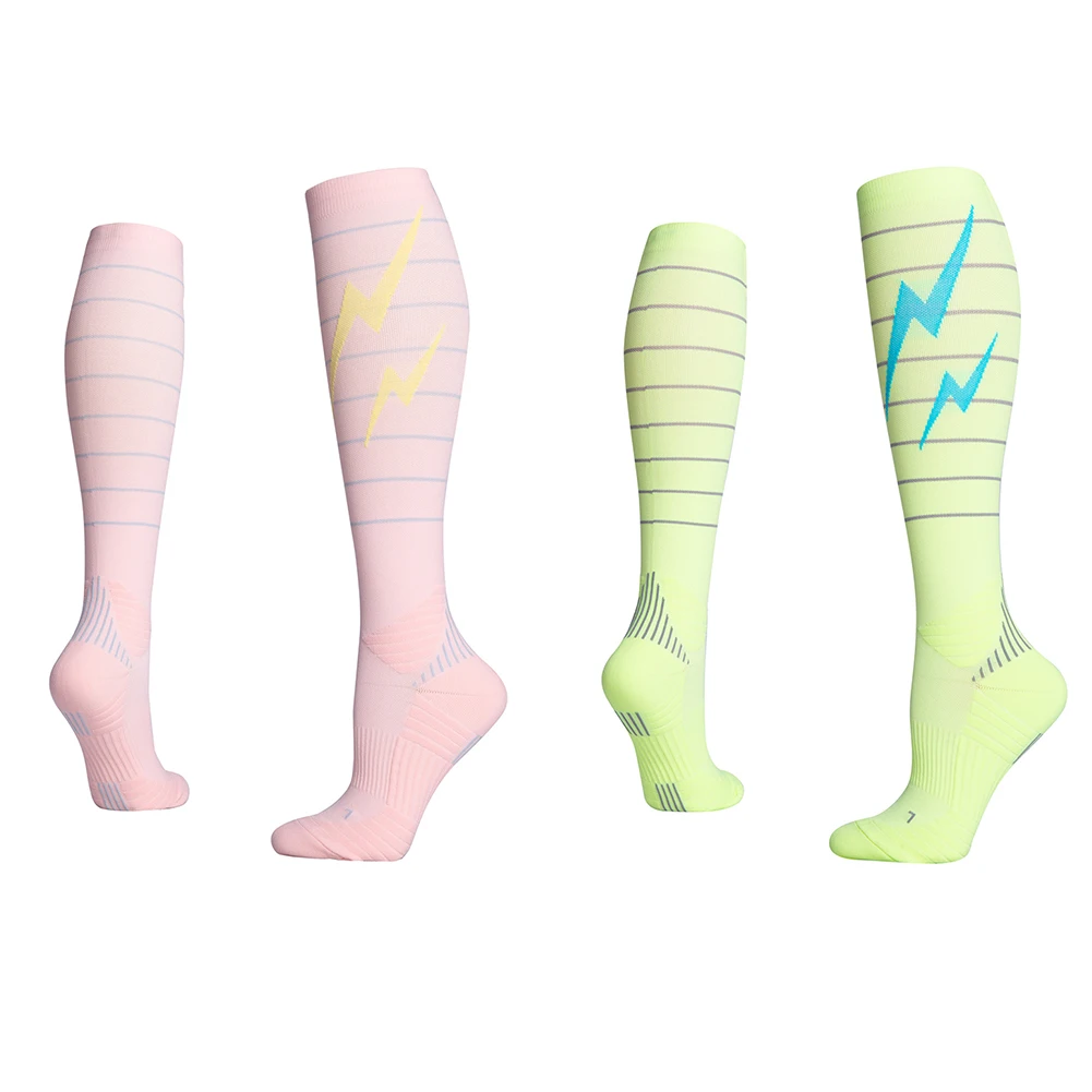 

Дышащие компрессионные чулки, защита мышц, высокая яркость, Велоспорт, марафон, бег, атлетика, гольфы для женщин и мужчин