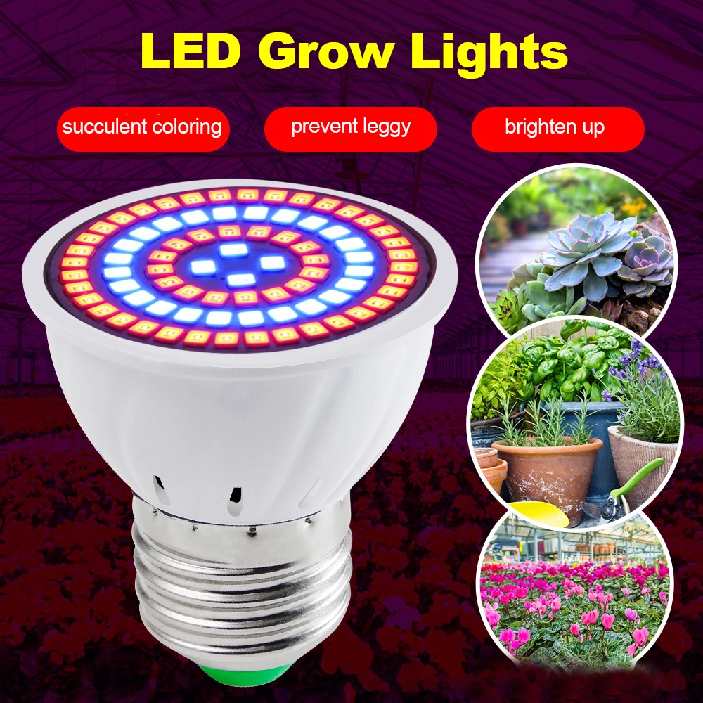 

Led Grow Bulb E27 E14 MR16 GU10 B22 Full Spectrum LED Plant Hydroponic Growth Light Phyto Lamp Indoor Lighting Flower Seedling
