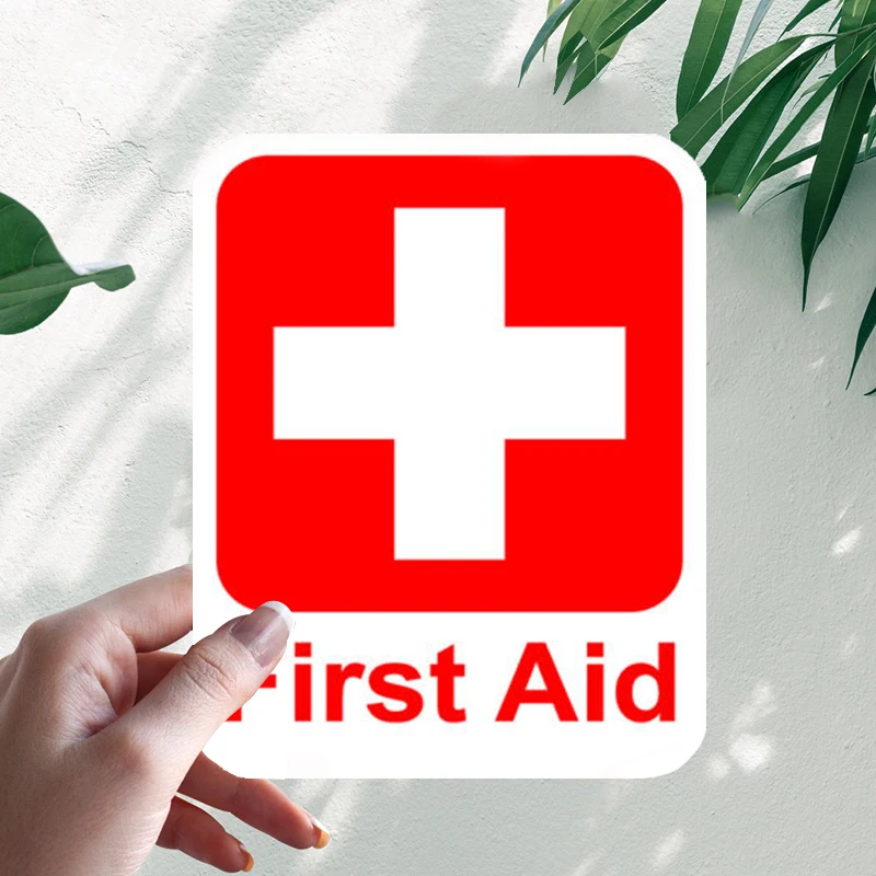 

Emergency First Aid Kit Sticker Vinyl Decal Health Safety Red 1st Cross Sign 911 Waterproof Windshield Auto Accessories #S90210