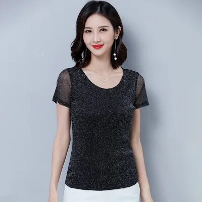 

2021 summer large women's all-around round neck bottoming shirt Regular O-Neck