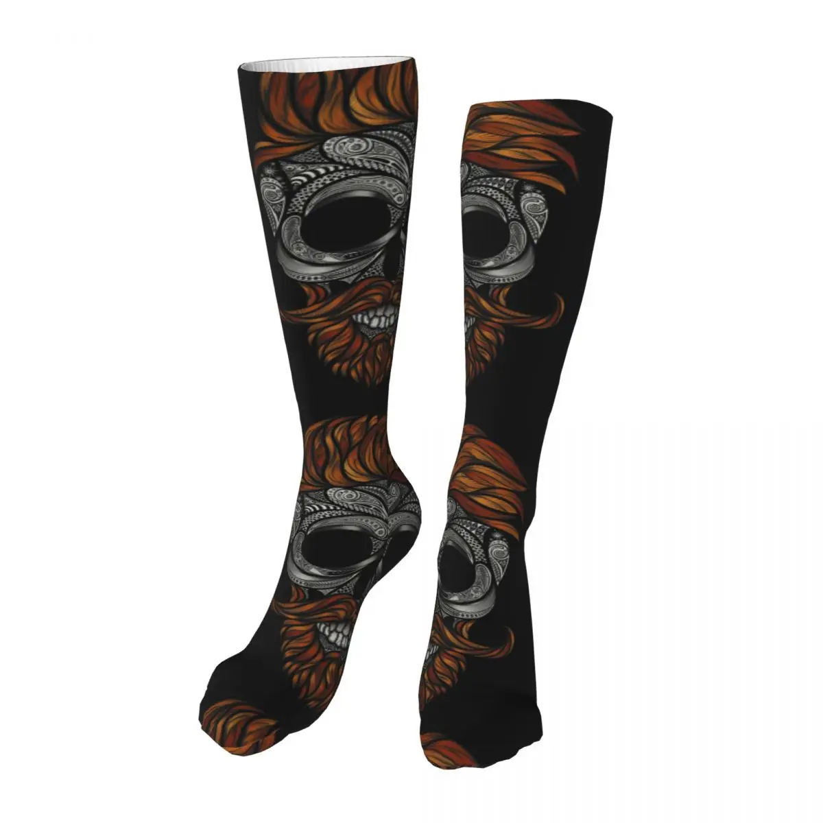 

Compression Socks Men Women Running Sports Socks Beard And Mustache Human Skull Varicose Vein Edema Leg Support Stretch Stocking