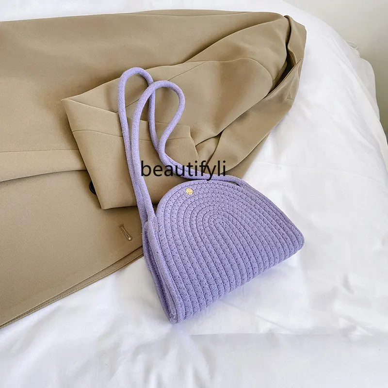 

zq Special-Interest Design Bag Women's Woven Bag This Year's Popular Handbag All-Match Fashion Shoulder Underarm Bag