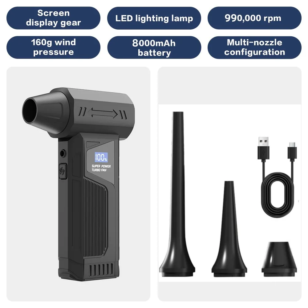 

Многофункциональный перезаряжаемый турбовентилятор 990000 об/мин