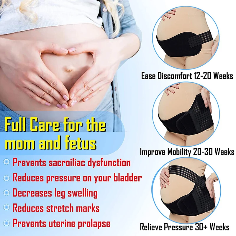 Maternity Belt Pregnancy Support Belt Bump Band 3 in 1 Abdominal Support Belt Belly Back Bump Brace Strap Woman Shapewear