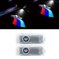 2pcsset for bmw f26 g02 x4 logo car door led hd projector light welcome light shadow warning lamp logo auto accessories