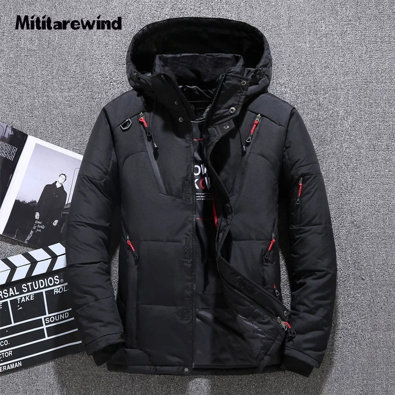 

Thick Warm Winter Down Jacket Mens White Duck Down Filling Puffer Jacket Men Casual Loose Fashion Outdoor Keep Warm Down Coats