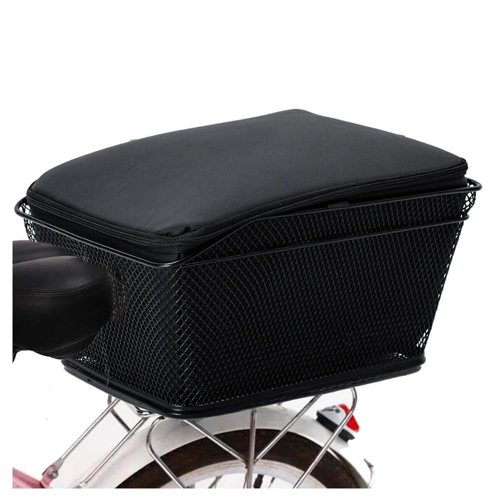 

Large Capacity Rear Bike Basket Large Capacity Metal Wire Bicycle Basket Waterproof Rainproof Cover