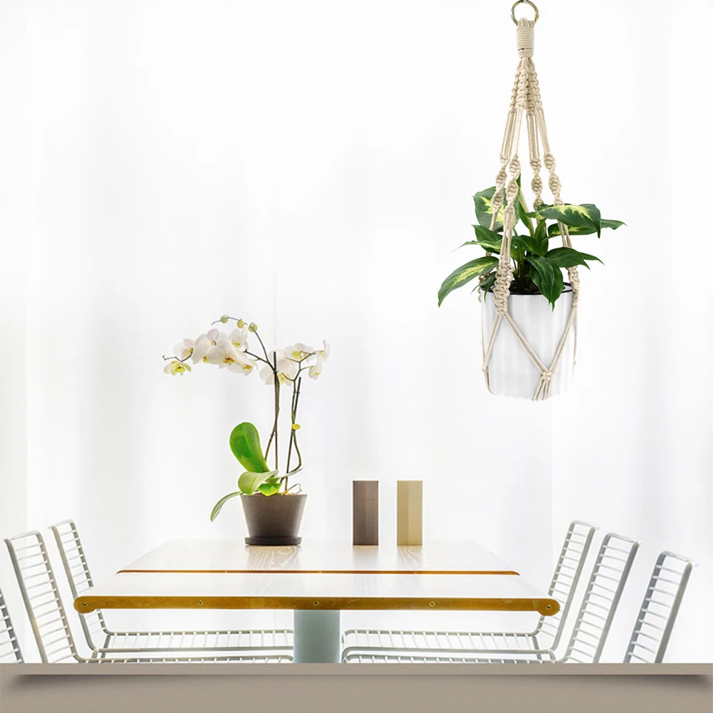 

Handmade Macrame Plant hanger Balcony Hanging Planter Baskets Balcony Wall decoration Flower Pot Wall Decor Courtyard Garden