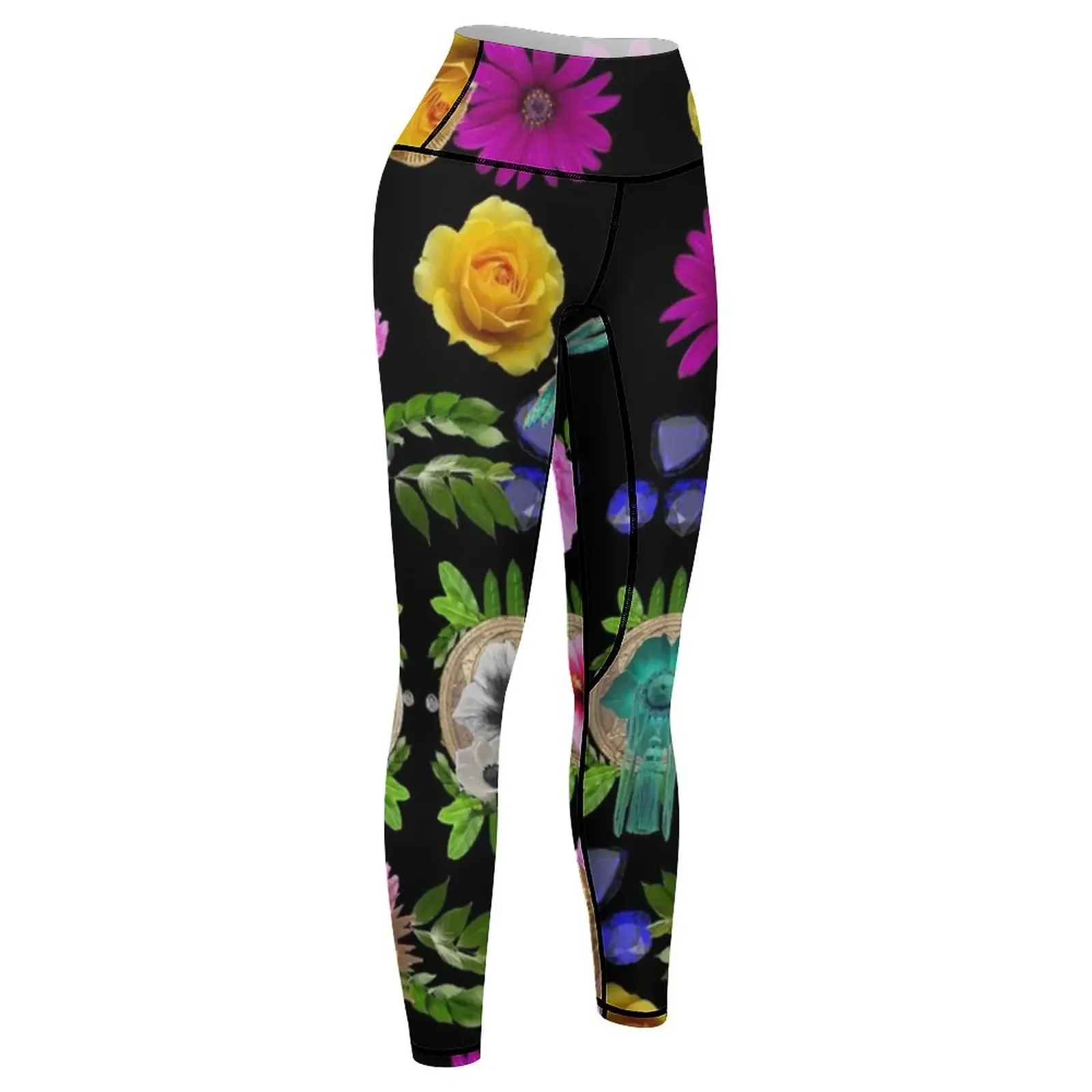 Леггинсы Ediemagic Floral Fantasy, леггинсы для активного отдыха, одежда для спортзала, женская спортивная одежда, женские леггинсы с эффектом пуш-ап, женские леггинсы (art.: 3920db7595ae5) - 3920db7595ae5