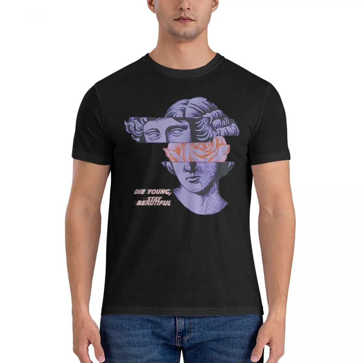 Мужские летние футболки с коротким рукавом и круглым вырезом