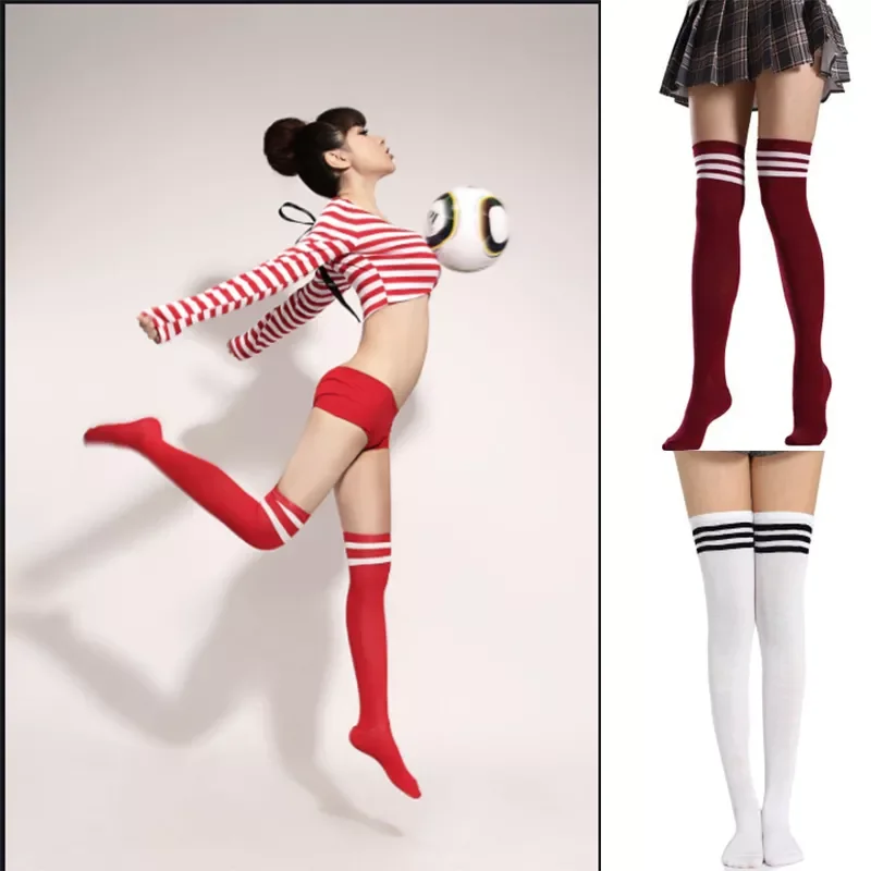 

1 Pair Cutton Stripe Stockings Girls korean japanese kawaii Socks Casual Thigh High Knee Socks Womens Long Socks