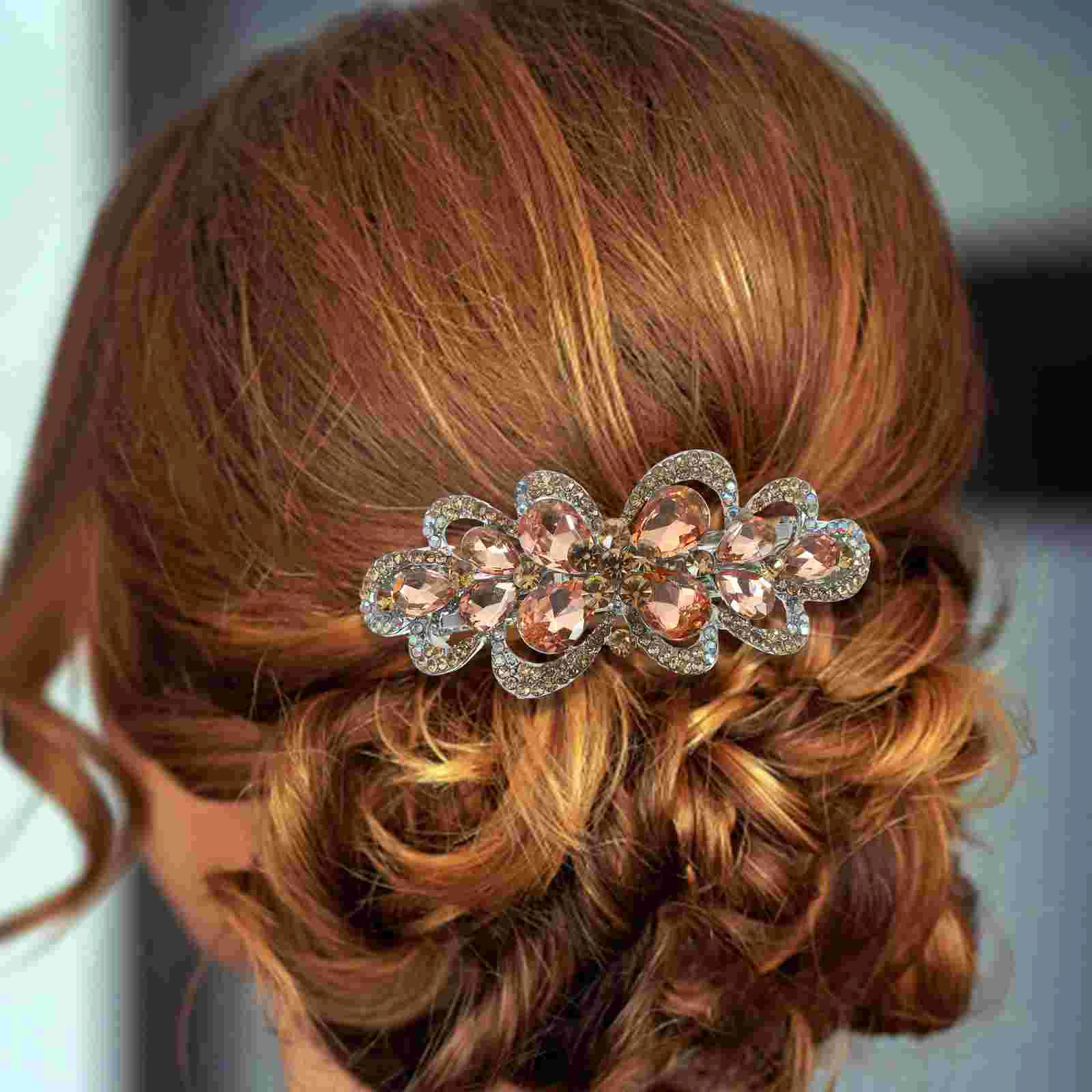 

Rhinestone Hair Clip Claw Clips Bridal Accessories Barrettes for Women Thick Metal Rhinestones Bride Miss Sparkle