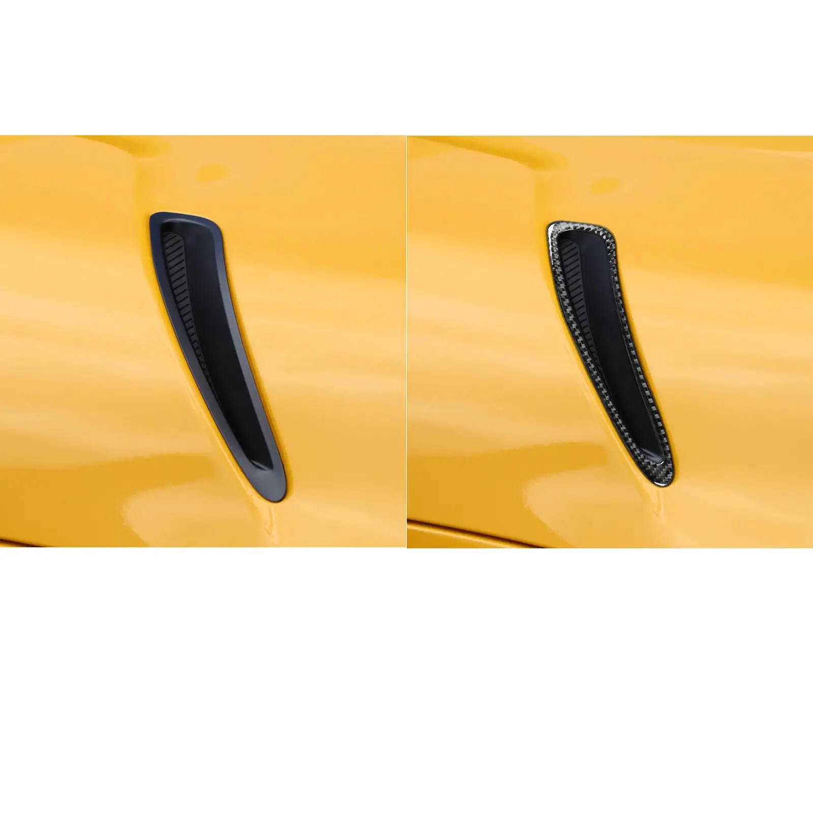 

2Pcs Carbon Fiber Car Hood Vent Trim Cover Decoration Trim for Gr A90 easy to sticker to your car and won't fall off.