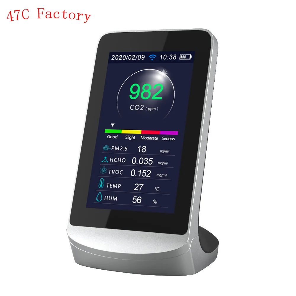 

2021tuya smart wifi air quality detector CO2 PM2.5 HCHO TVOC gas monitor Gas Analyzers