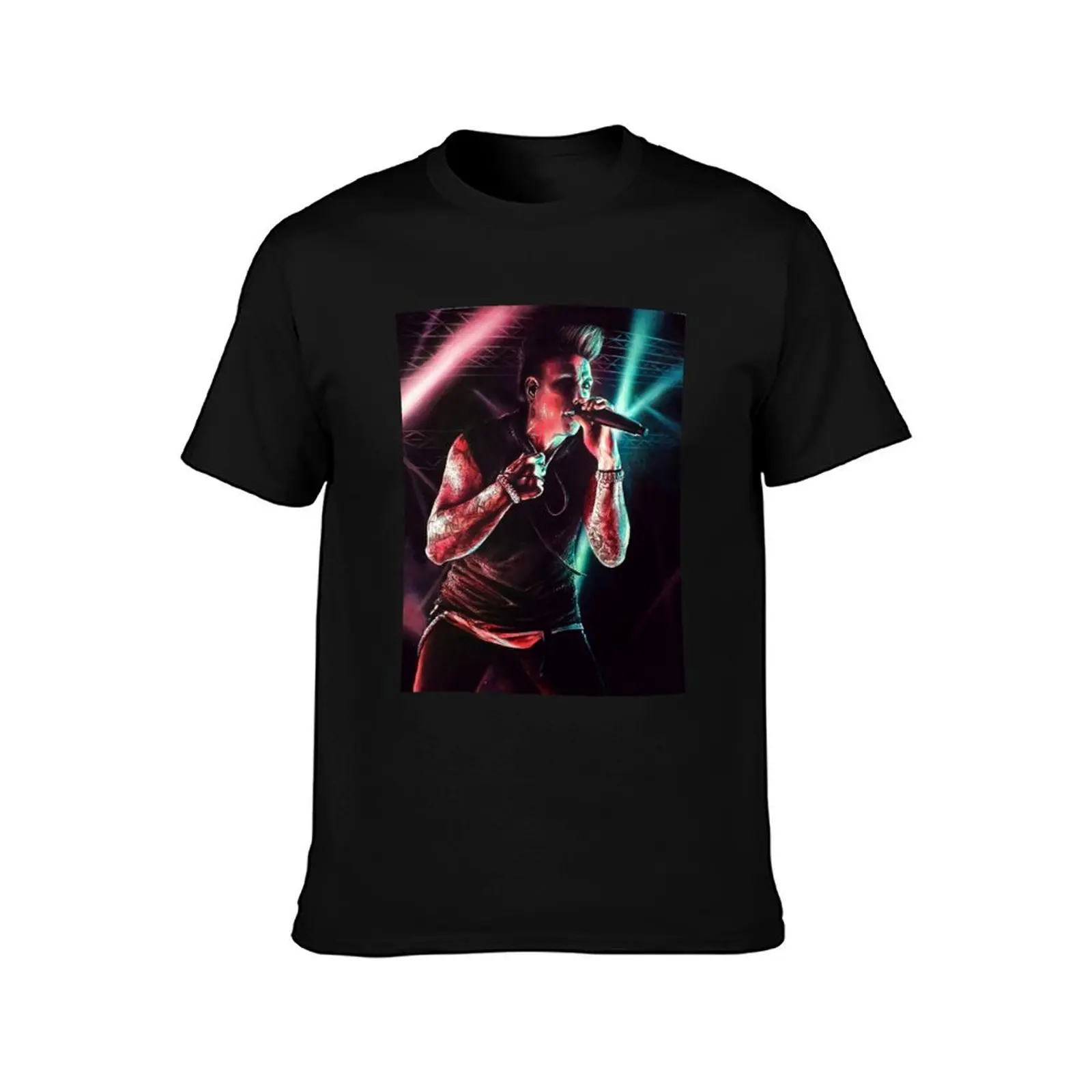 Фото Футболка с графическим принтом Jacoby Shaddix Papa Roach Fan Art Panic-Graphics, повседневная базовая футболка в уличном стиле №2