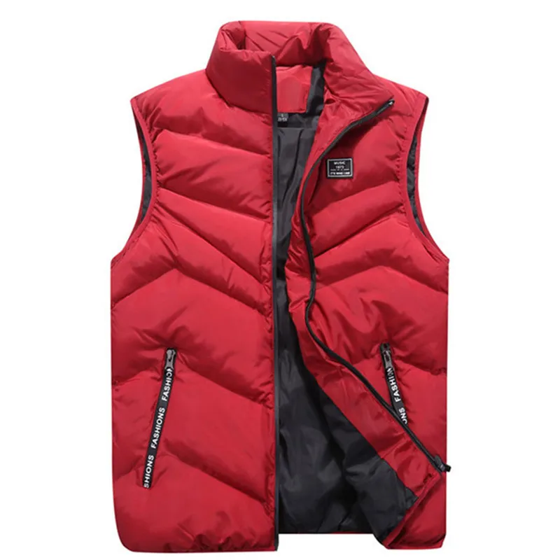 

Men Winter Vests Jackets Sleeveless Casual Coats Size 8XL New Male Stand Collar Vests Coats Autumn Thicker Warm Parkas Vests