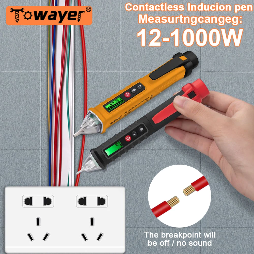 VC1010 Voltage Detector Intelligent Non-contact Tester Pen AC Meter Volt Current Electric Indicator LED Sensor Test |
