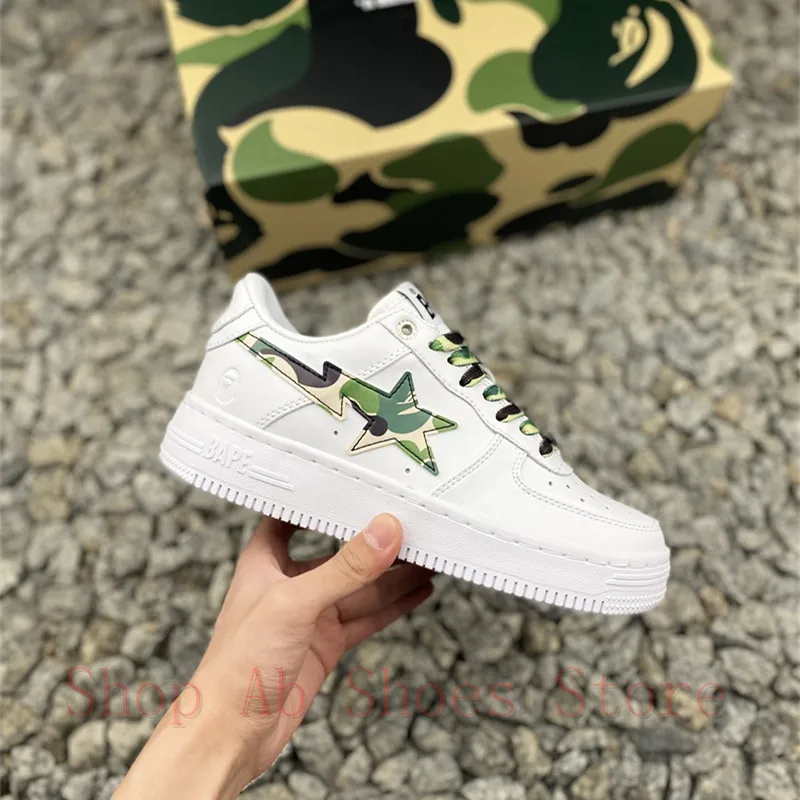 New A Bathing Ape Sport Sneakers Army green Color Outdoor Shoes Women Running Shoes Men Unisex  Air Max Shoes 36-45
