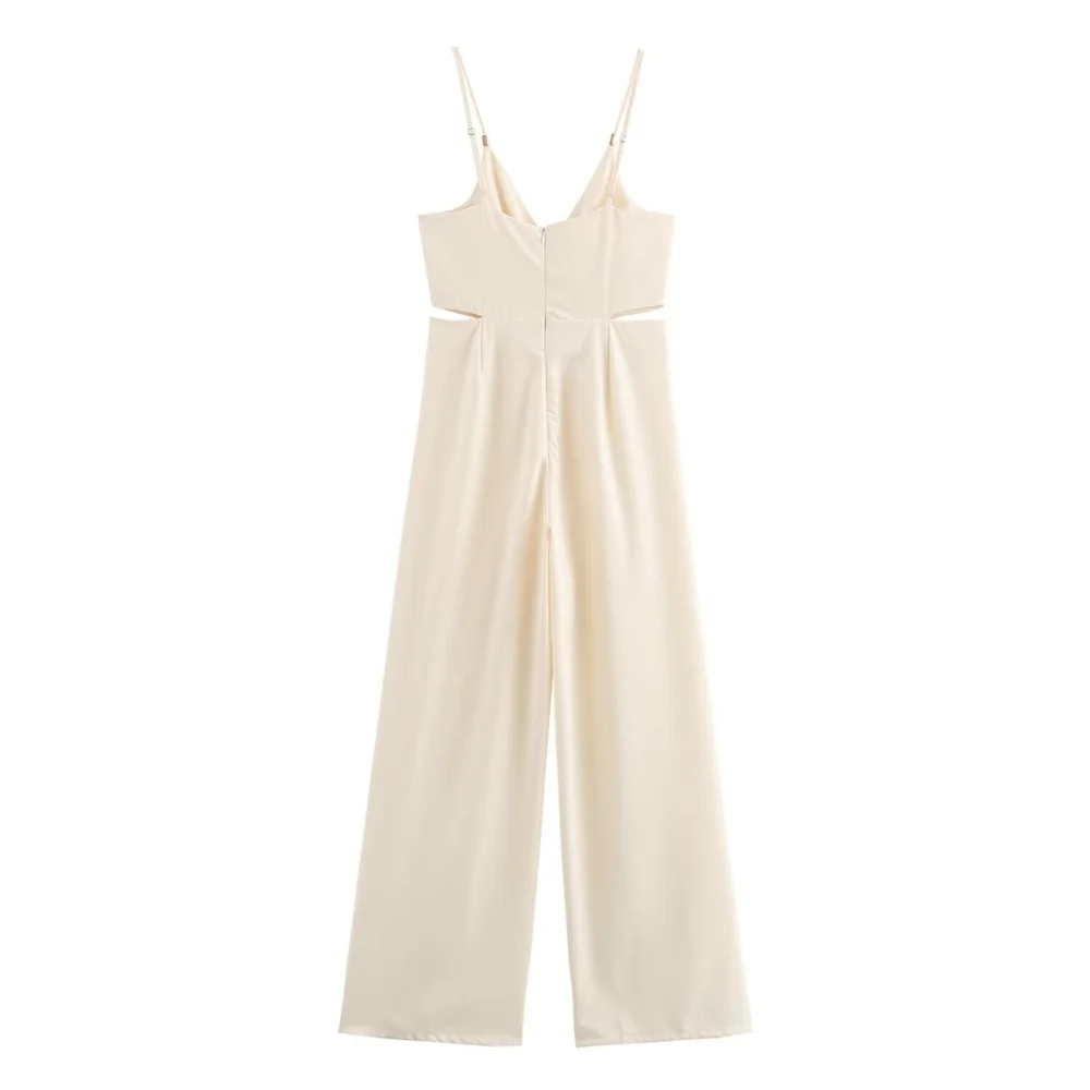 Женский Дизайнерский Комбинезон С V-образным Вырезом И Открытым Дизайном Широкие