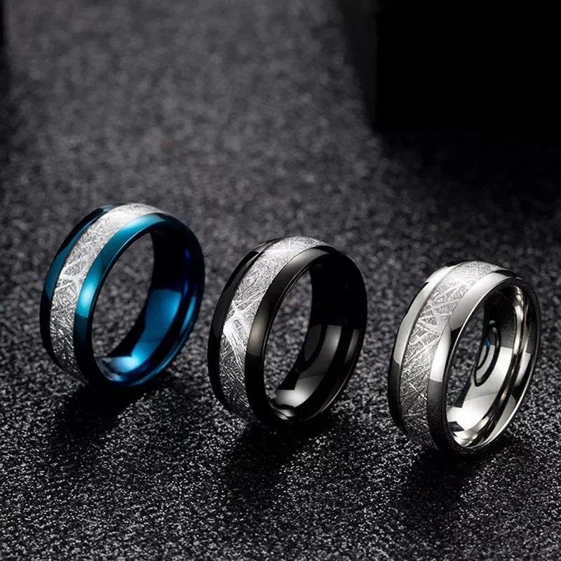 Grain Stainless Steel Ring For Men Women Jewelry