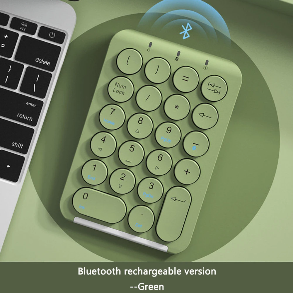 

Mini Bluetooth Keyboard Portable Wireless Numeric Keypad 22-Key Rechargeable Keyboard for Laptop Tablet Finance/Accounting Staff