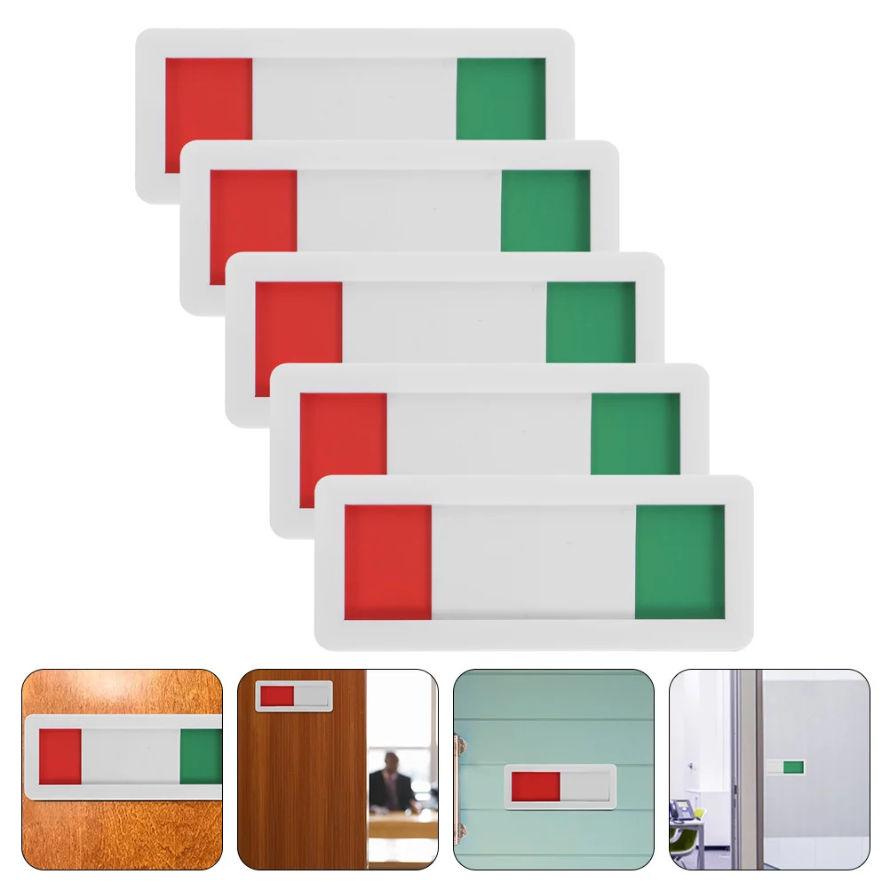 

5 Pcs The Office Sign Creative Signage Acrylic Door Signs Signboard Advanced Slide Red Green Slider Meeting Room Indicator