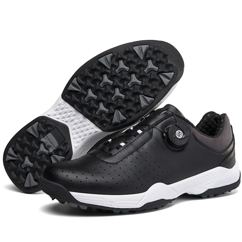 2022 Fashion Couple Golf Shoes Breathable Golf Training Sneakers Non-slip Spikeless Golf Sneakers Leather Tennis Athletic Shoes