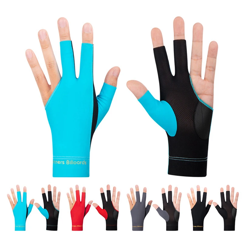 

Breathable Three Finger Billiard Gloves Billiard Accessories Billiard Cue Glove Left Hand Gloves Snooker Billiard Gloves Letter