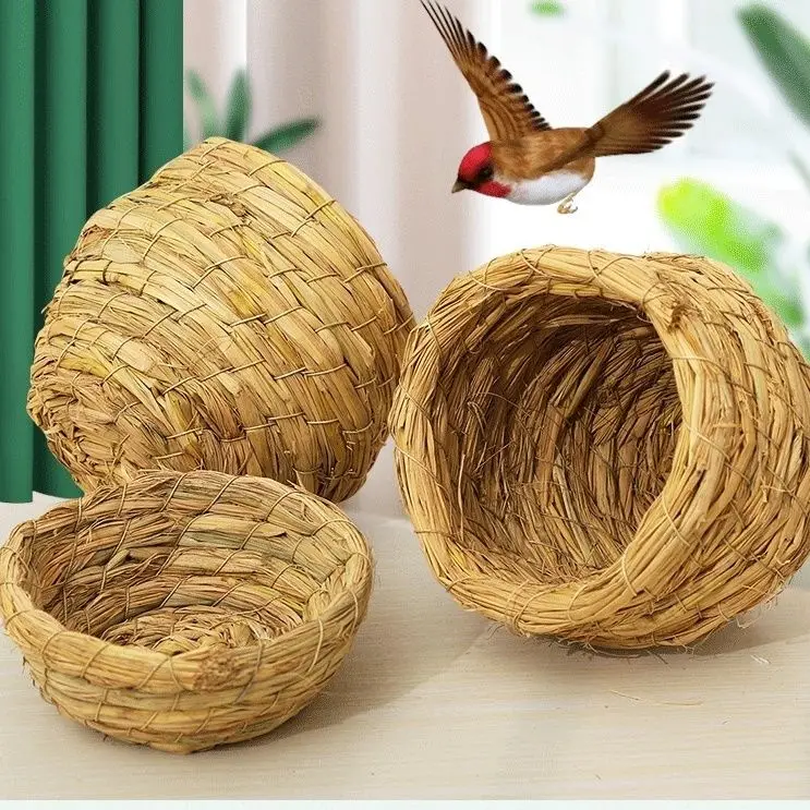 

Manufacturers Handmade Straw Bird Nest Pigeon Nest Thrush Nest Warm Hanging Nest Small Bird Nest Nest Garden Decoration